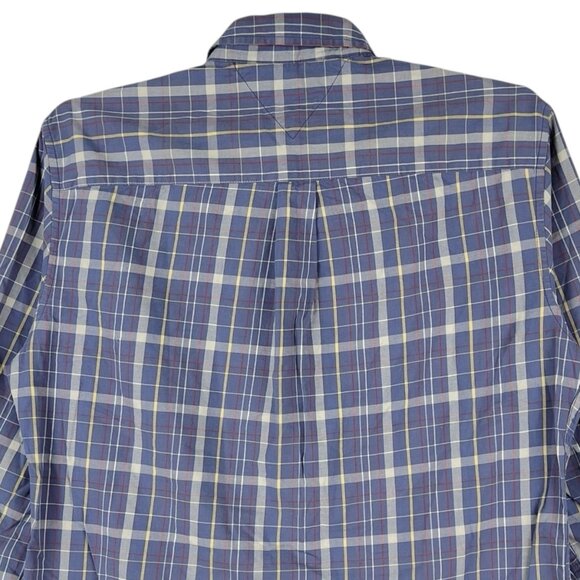 Tommy Hilfiger Men's Blue Plaid Custom Fit Long Sleeve Button-Up Shirt Size XL - Picture 4 of 10